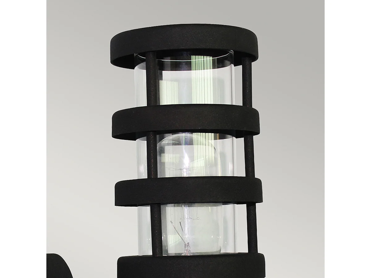 Elstead Hornbaek - 1 Licht Außenwandlaterne Hellschwarz, 304 SS IP44, E27