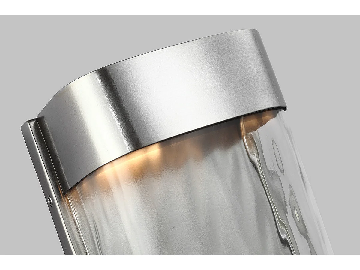 Elstead Bennie LED 1 Ljus Utomhus Stor Vägglampa Borstad Stål IP44