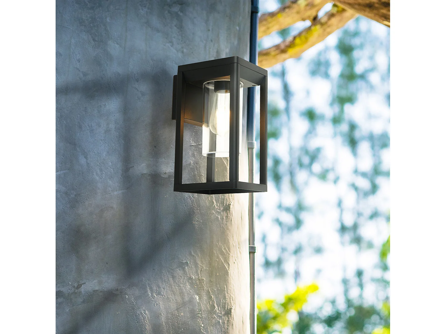 Searchlight Utomhusvgg Lght, Svart Med Klar Diffusor