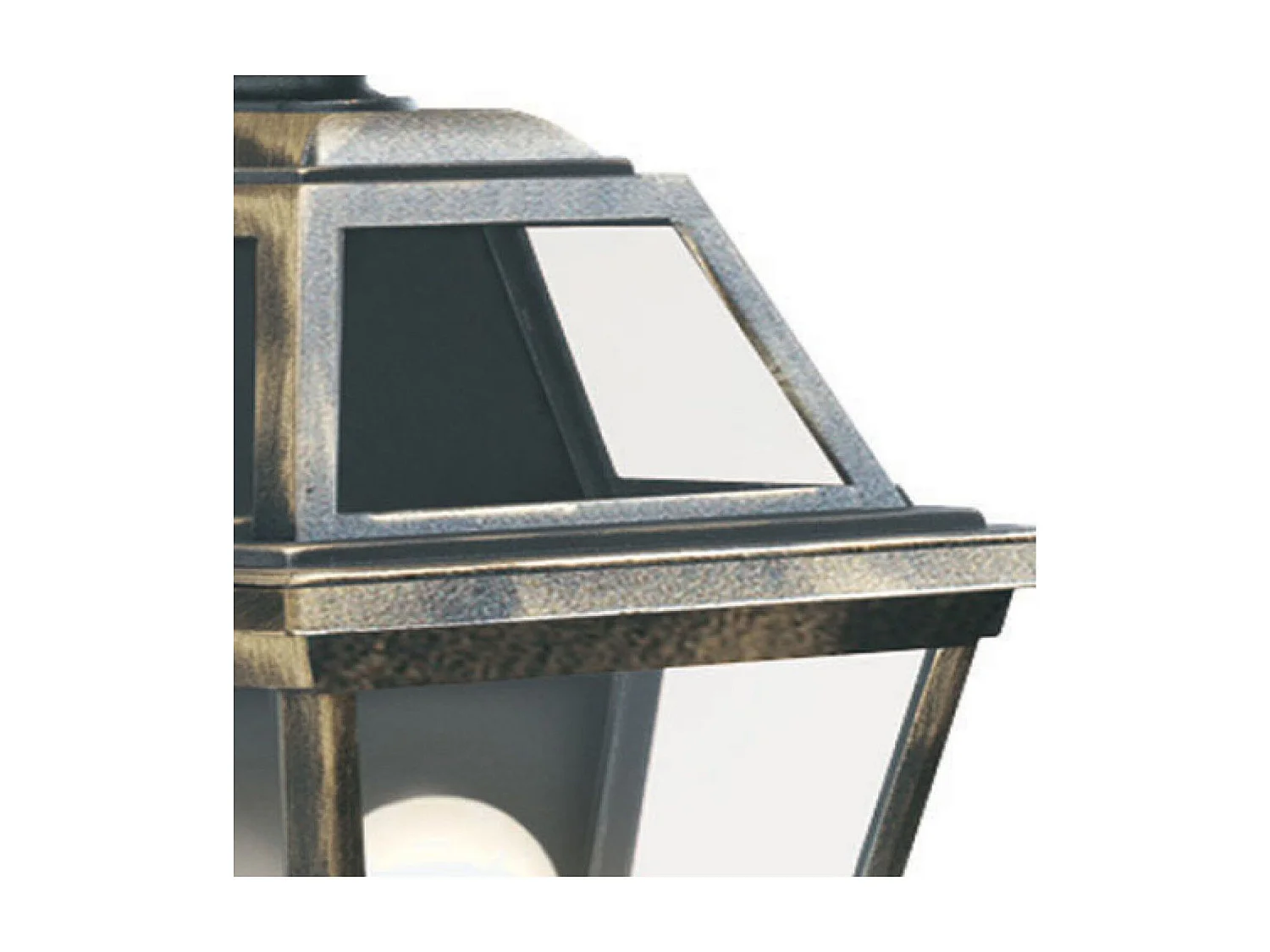 Searchlight New Orleans - Lanterna da parete per esterno da giardino 1 luce nera, oro IP44, E27