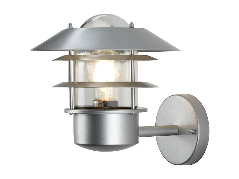 Elstead Helsingor - Lanterna da parete per esterni a 1 luce argento chiaro, 304 SS IP44, E27