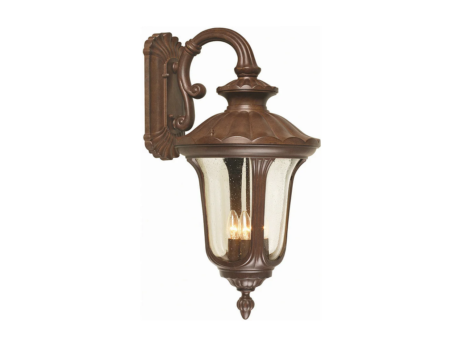 Elstead Chicago Grande lanterne murale extérieure à 4 ampoules, bronze rouillé, patine IP44, E14