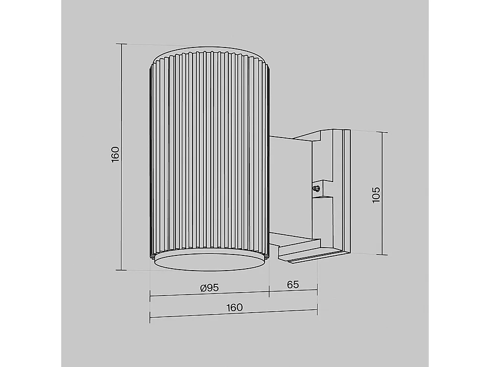 Maytoni Rando Moderne Außenwandleuchte Grau E27 IP54
