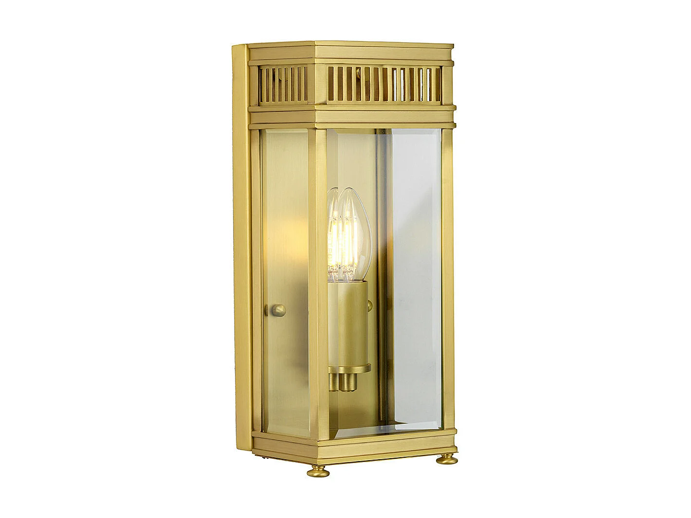 Elstead Holborn Lanterna da esterno a parete in ottone spazzolato, IP44