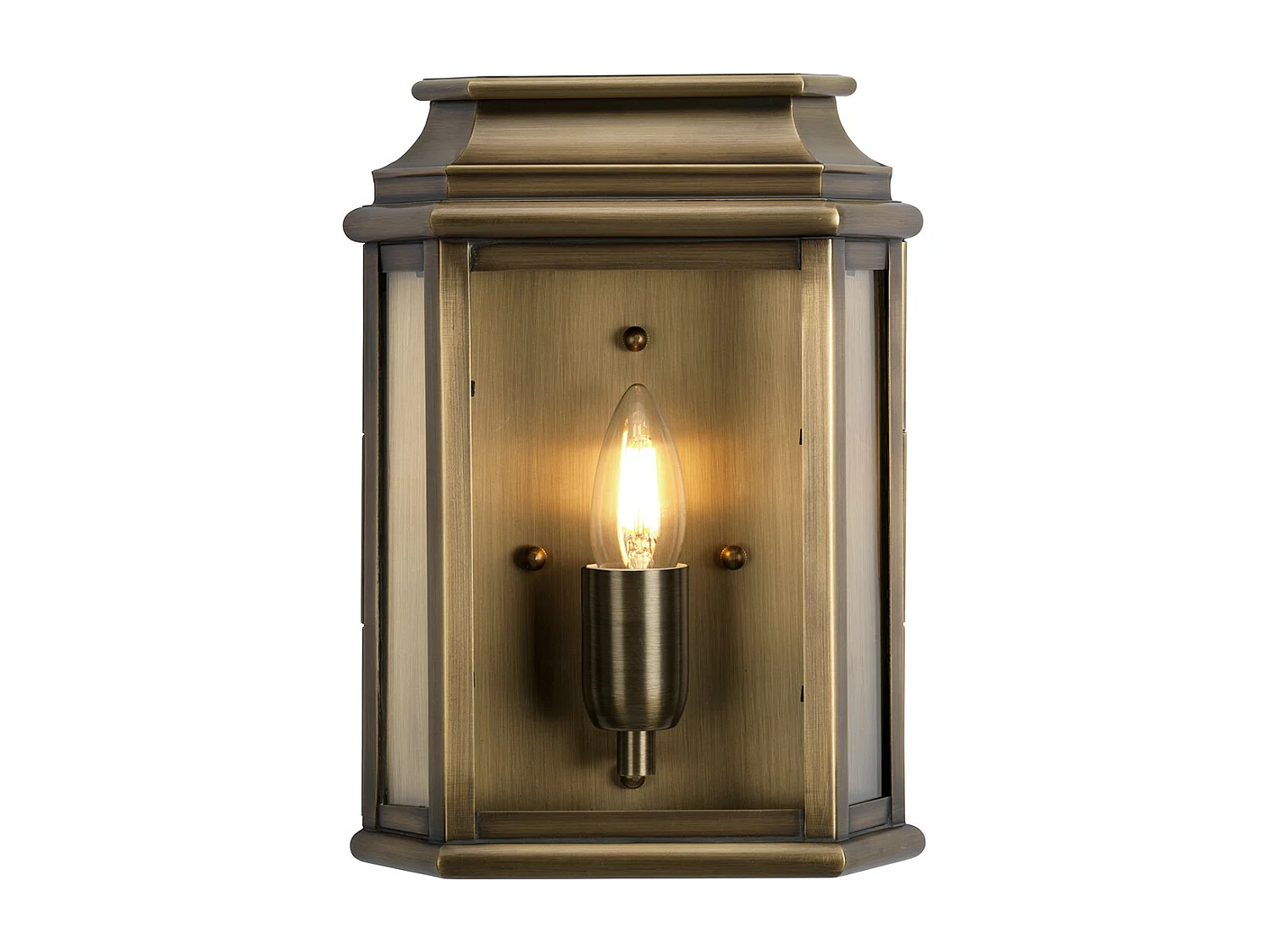 Elstead St Martins - Lanterna da parete 1 luce per esterno in ottone massiccio IP44, E27