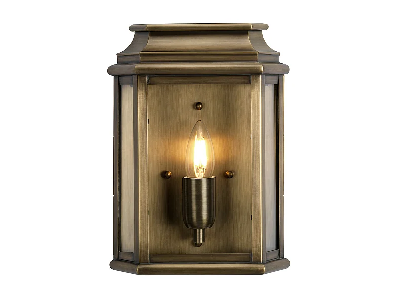 Elstead St Martins - Lanterna da parete 1 luce per esterno in ottone massiccio IP44, E27