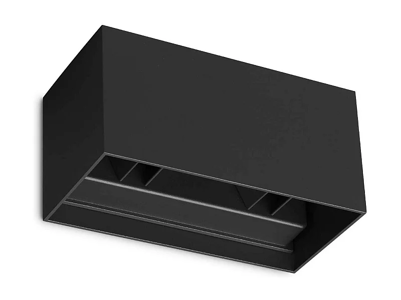 Ideal Lux ATOM Integrierte LED-Außen-Up-Down-Wandleuchte mit 4 Lichtern, Schwarz, 2100 lm, 3000 K, IP54