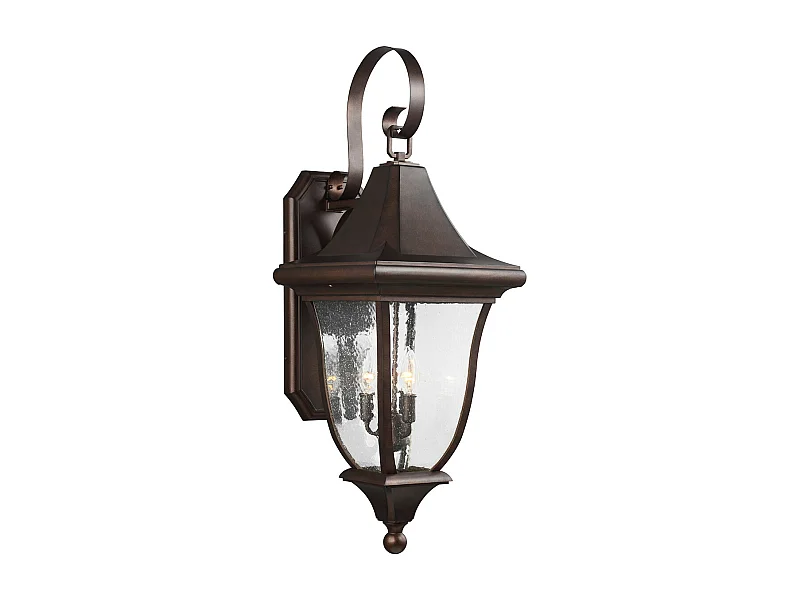 Elstead Oakmont - Lanterna da parete 3 luci da esterno grande bronzo chiaro IP44, attacco E14