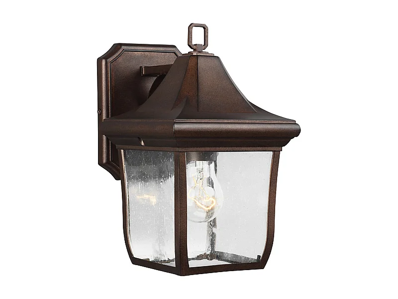 Elstead Oakmont - Lanterna da parete piccola 1 luce da esterno bronzo chiaro IP44, attacco E27