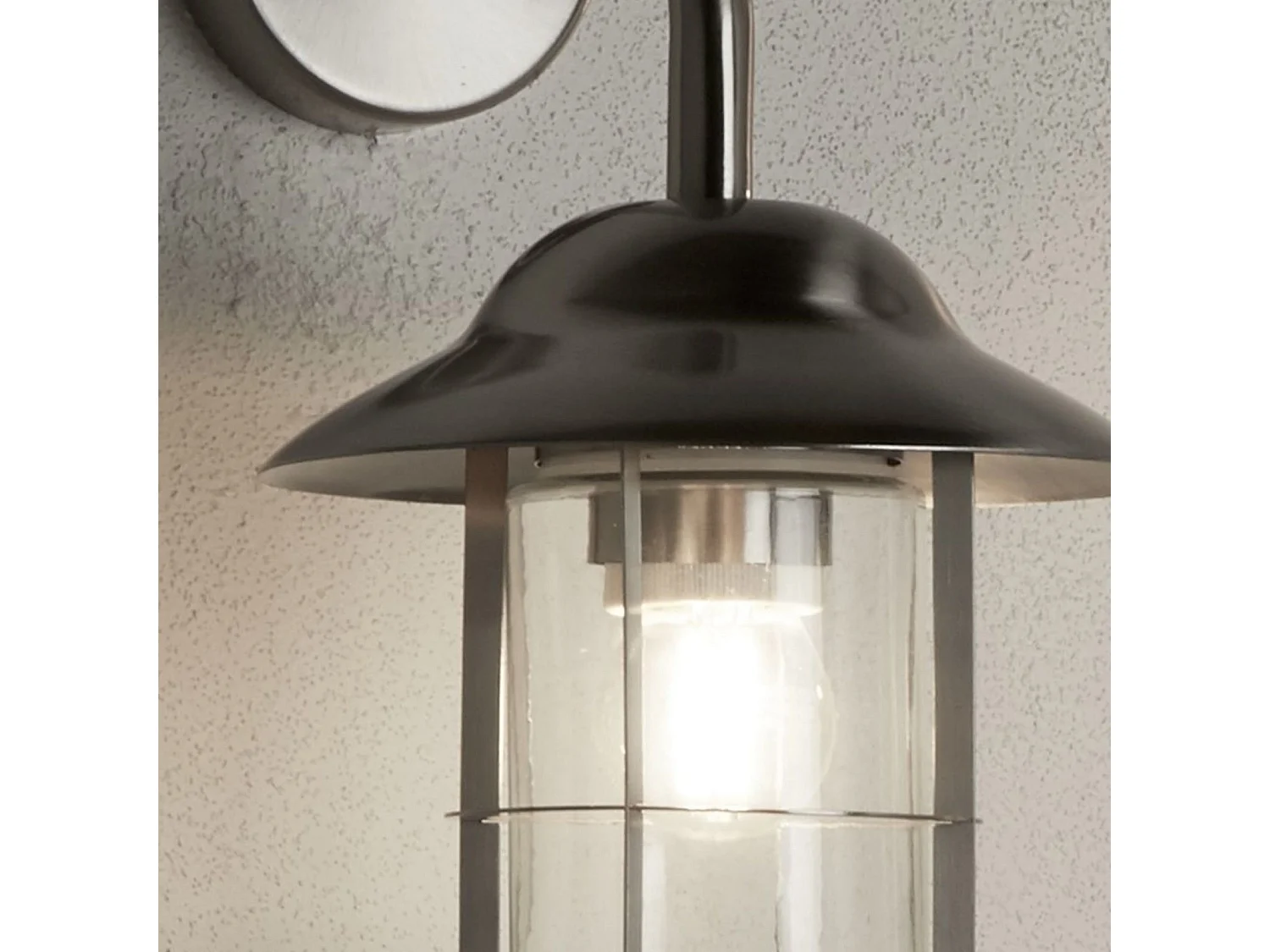 Searchlicht Genoa - 1 Licht Outdoor Fisherman Dome Wandleuchte Edelstahl IP44Glas Laternen, E27