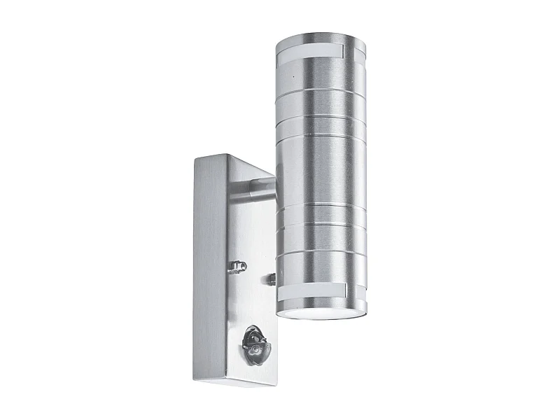 Searchlight Outdoor - Applique da esterno PIR Up Down a 2 luci in acciaio inox IP44, GU10