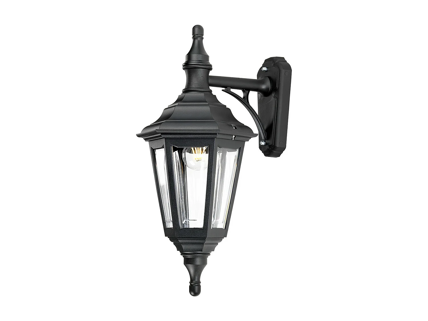 Elstead Kinsale - 1 Licht Außenwandlaterne Licht Schwarz IP44, E27