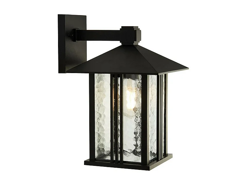 Suchscheinwerfer Venedig 1 Licht Außenwand Veranda Licht - Schwarz mit Wasserglas