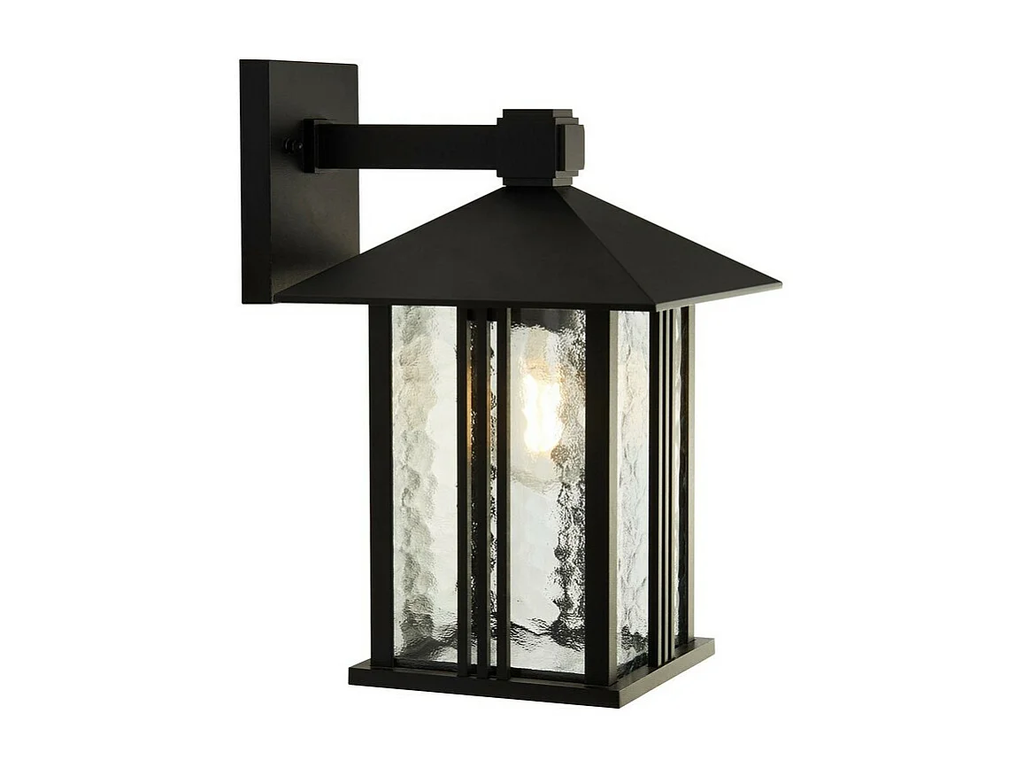 Suchscheinwerfer Venedig 1 Licht Außenwand Veranda Licht - Schwarz mit Wasserglas