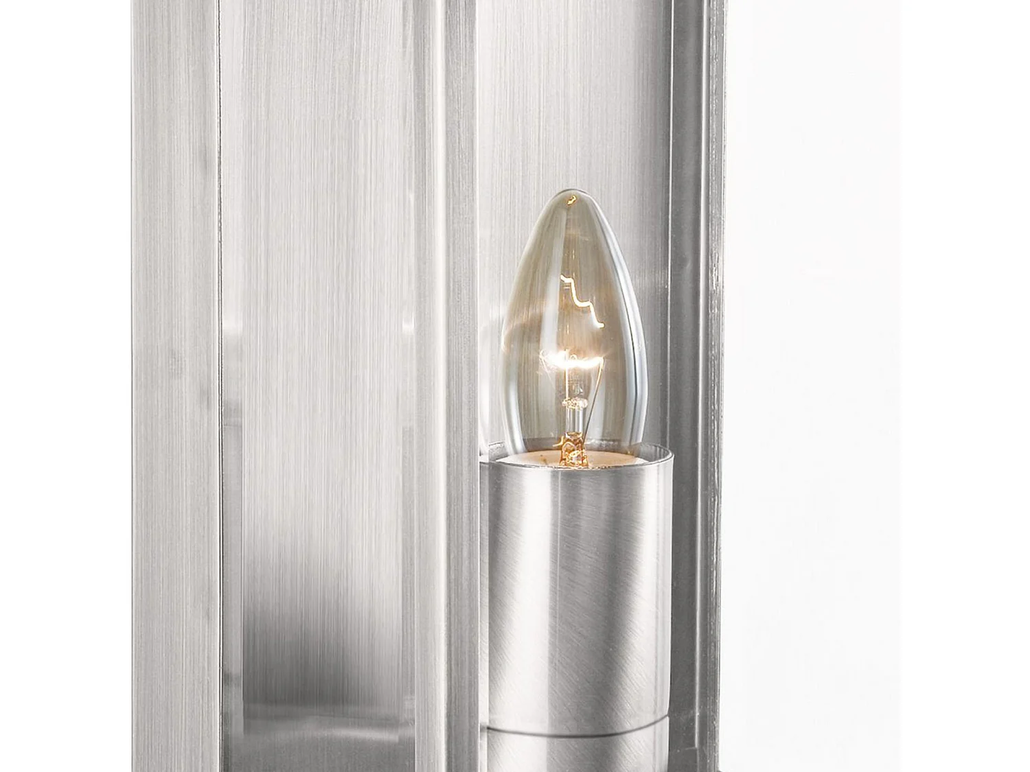 Searchlicht Box - 1 Licht Garten Wandleuchte im Freien Satin Silber IP44, E27