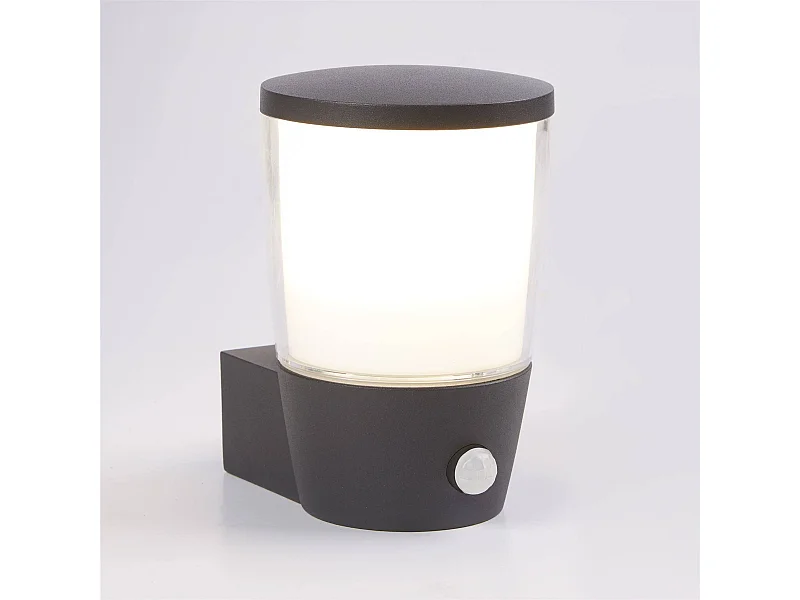 Searchlicht Tucson - 1 Licht Außenwandleuchte Dunkelgrau mit PIR-Bewegungssensor IP44, E27