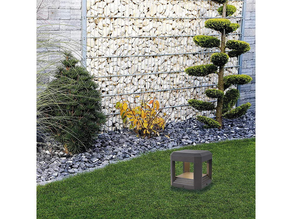 Maytoni Royal Mile Luz de paisaje de pedestal gris LED integrada Royal Mile para exteriores IP65