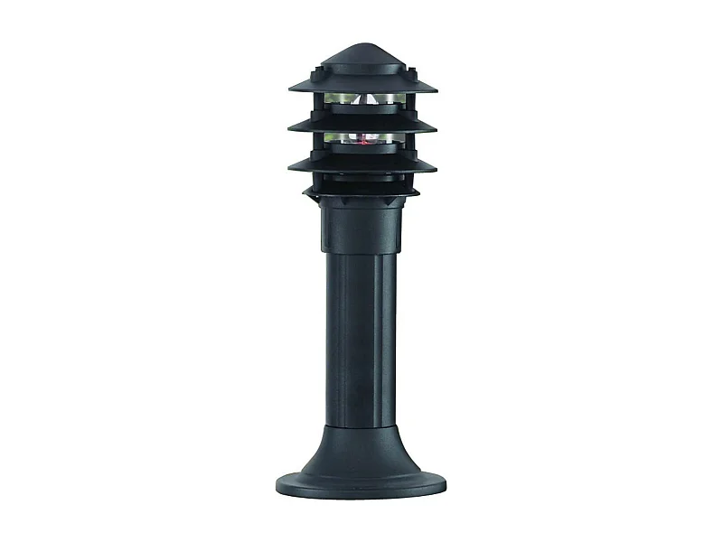 Searchlicht Outdoor Posts - 1 Lichtpoller im Freien Sockel Licht Schwarz IP44, E27