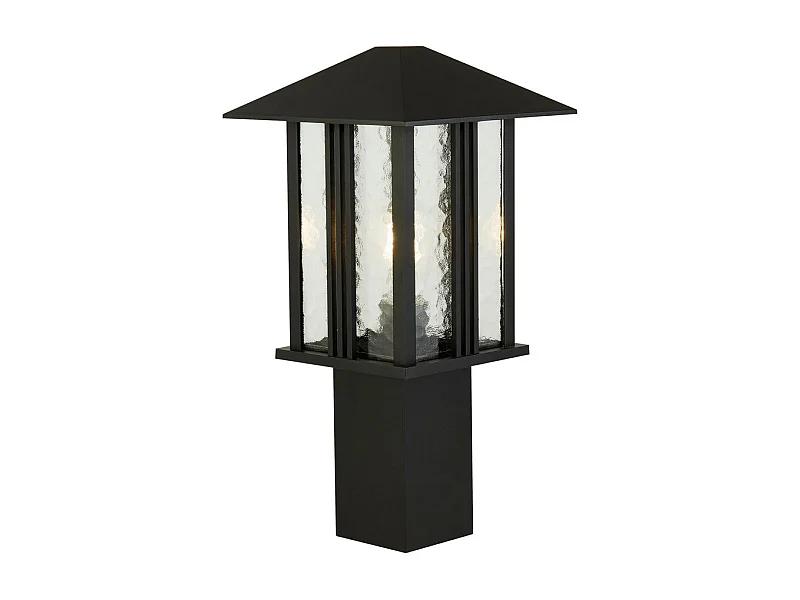 Searchlight 1 ltt utomhusstolpe (450 mm hjd) - svart med vattenglas