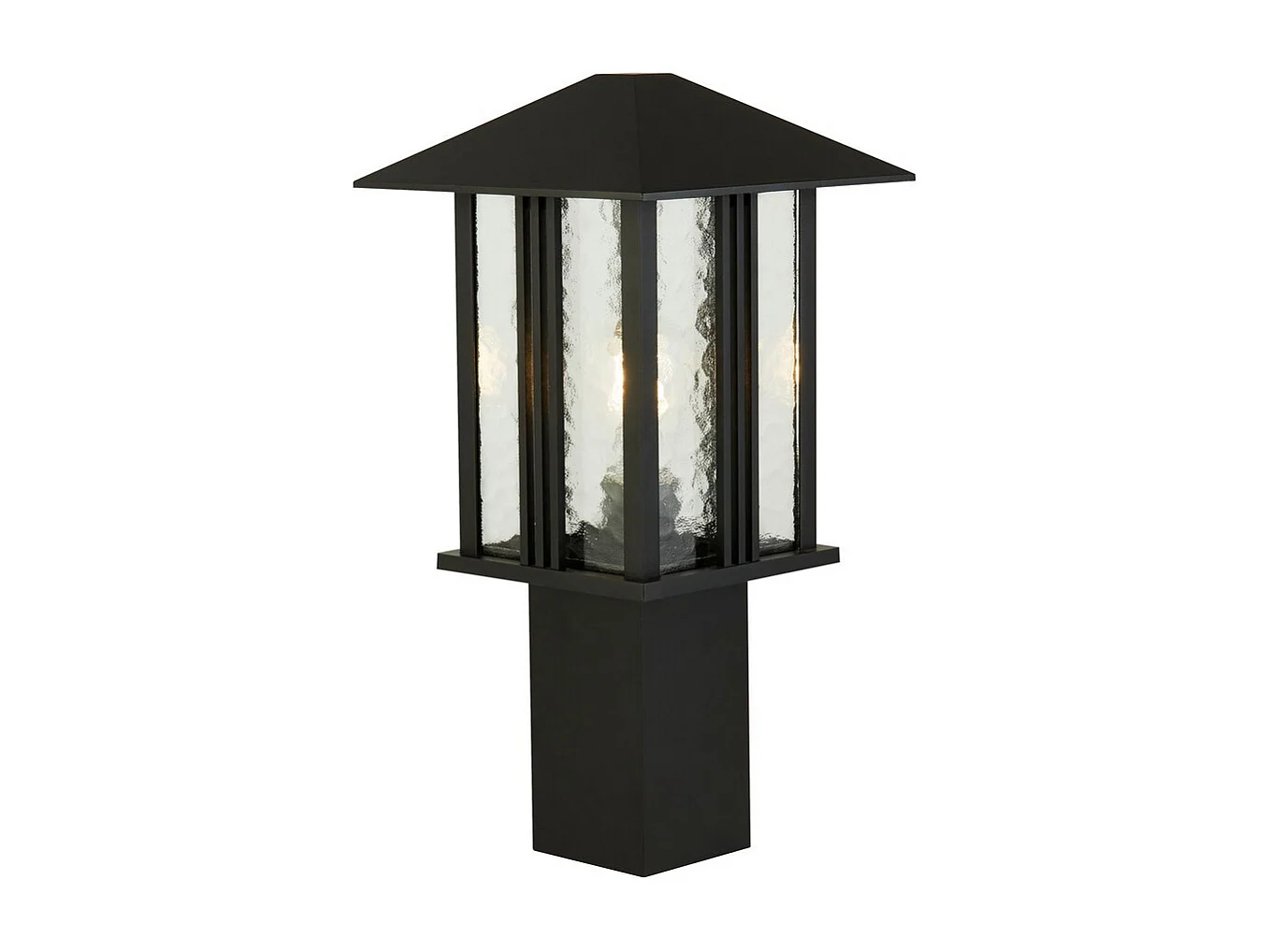 Searchlight 1 ltt utomhusstolpe (450 mm hjd) - svart med vattenglas