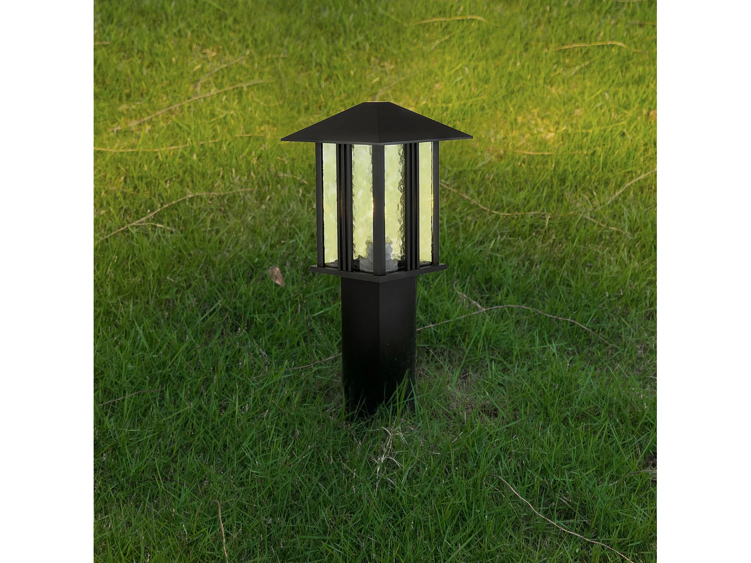 Searchlight 1 ltt utomhusstolpe (450 mm hjd) - svart med vattenglas