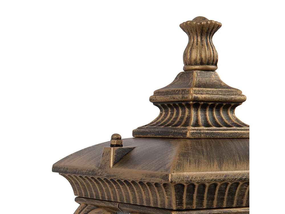 Maytoni Fleur Außen-Sockelleuchte Schwarz mit Gold, IP44