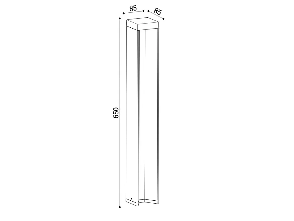 Maytoni Essen Borne extérieure grise, 65cm 4000K IP54