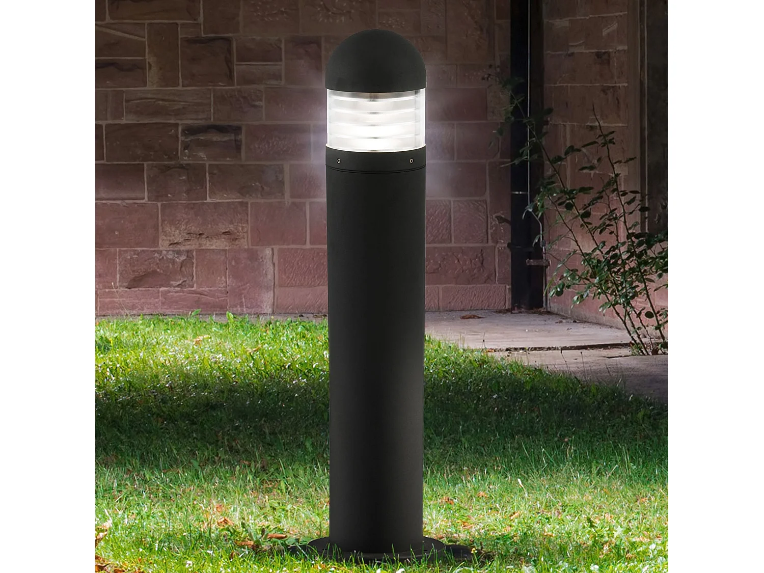 Searchlight Bronx - Paletto luminoso da esterno 1 luce Nero con Diffusore in Policarbonato IP65, E27