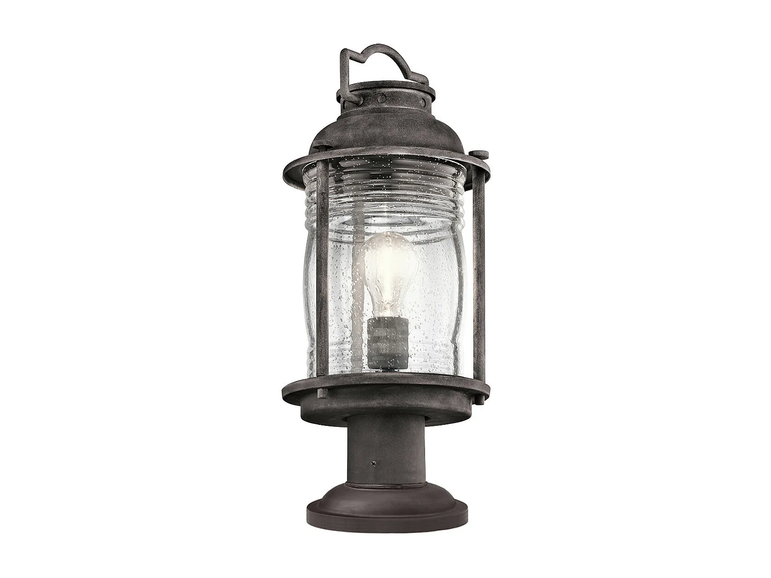 Elstead Ashland Bay 1 Lätt Medium Utomhus Piedestal Lantern Zink IP44, E27