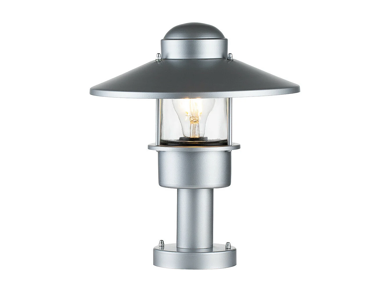 Elstead Klampenborg Outdoor Piedestal Light Silver, IP44