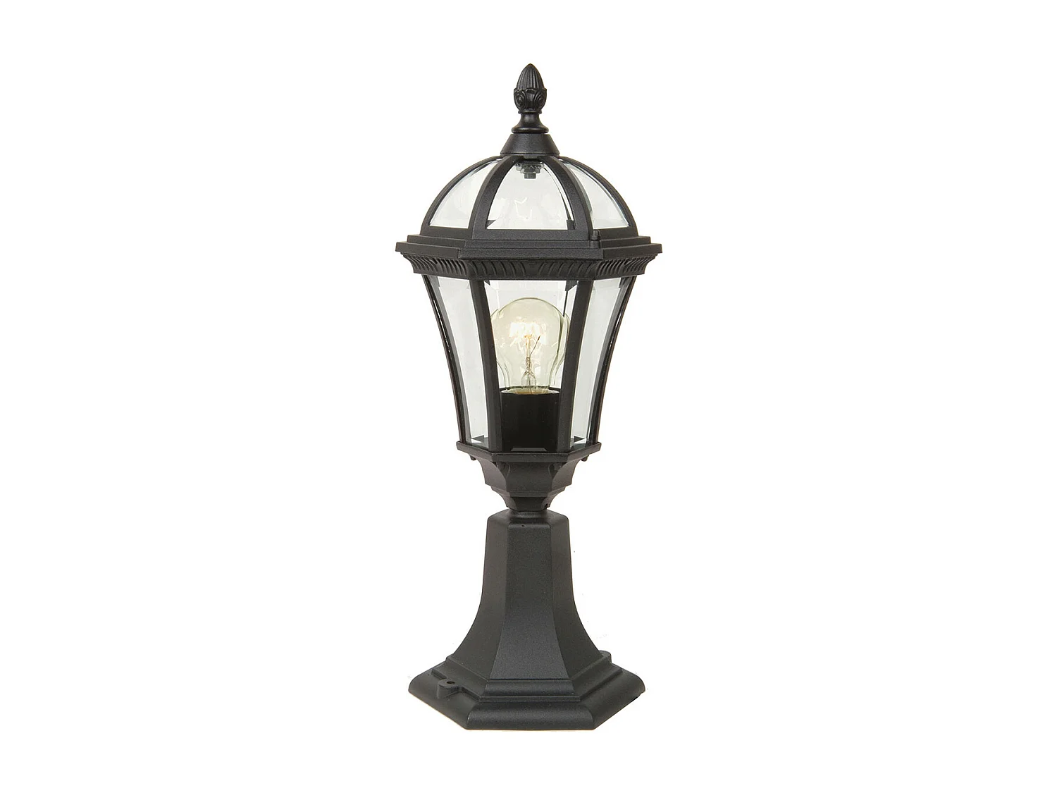 Elstead Ledbury 1 Ljus Utomhus Piedestal Lantern Svart IP44, E27