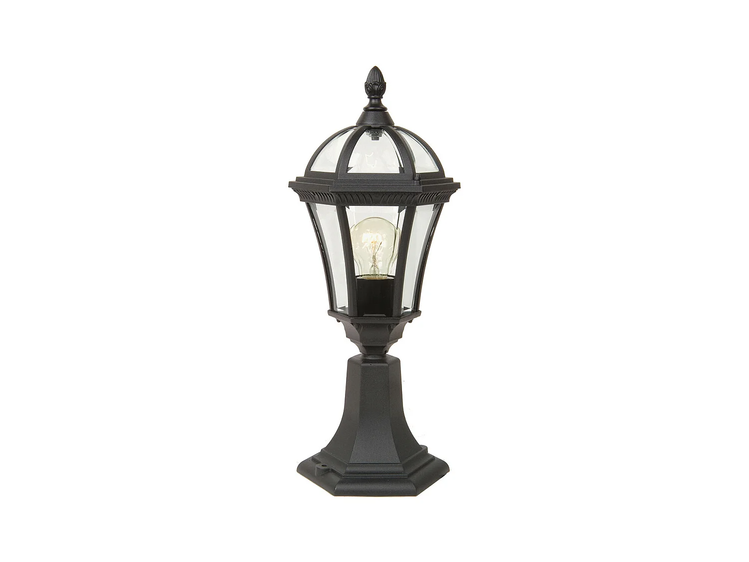 Elsteadbury Lanterne sur piédestal d'extérieur à 1 lumière noire IP44, E27
