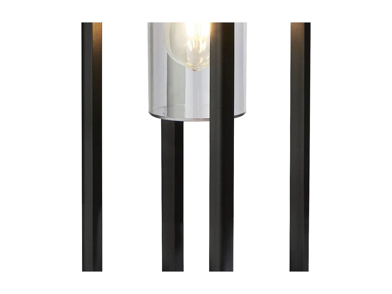 Searchlight 1Lt Outdoor Post - 450mm, Nero Con Diffusore Trasparente