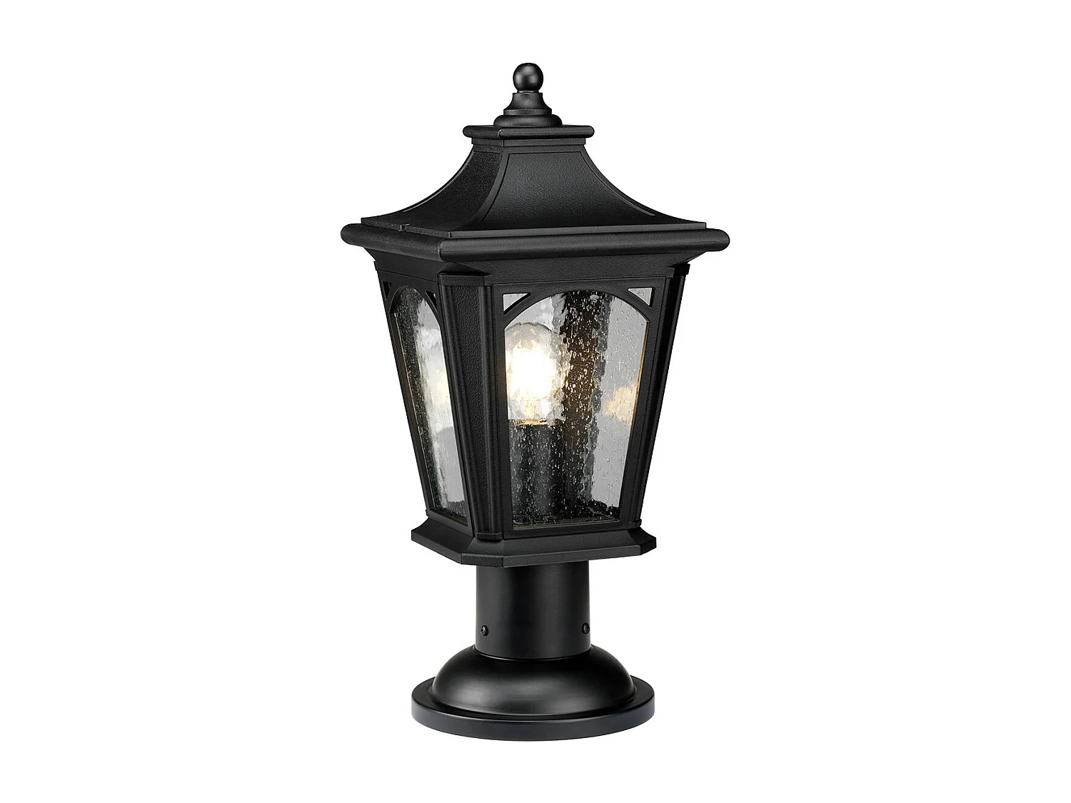 Elstead Bedford 1 Lätt Medium Piedestal Lantern - Mystic Black Finish, E27