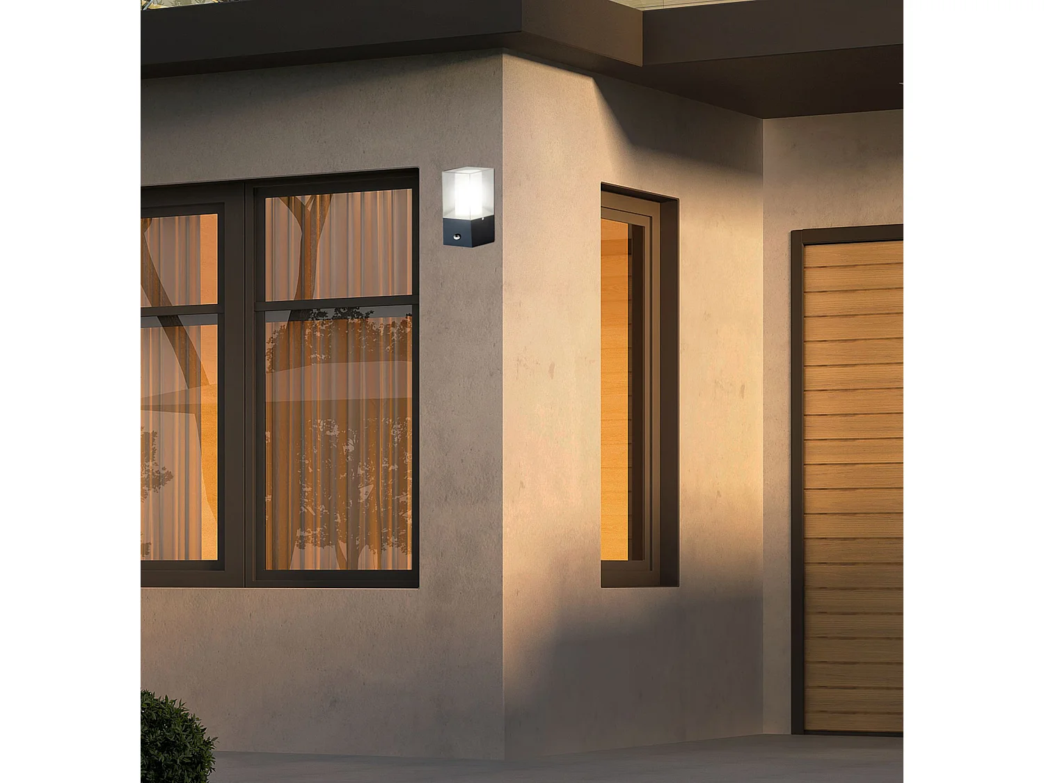 Searchlight Outdoor - Lampada con sensore da esterno a 1 luce grigio scuro, bianco IP44, E27