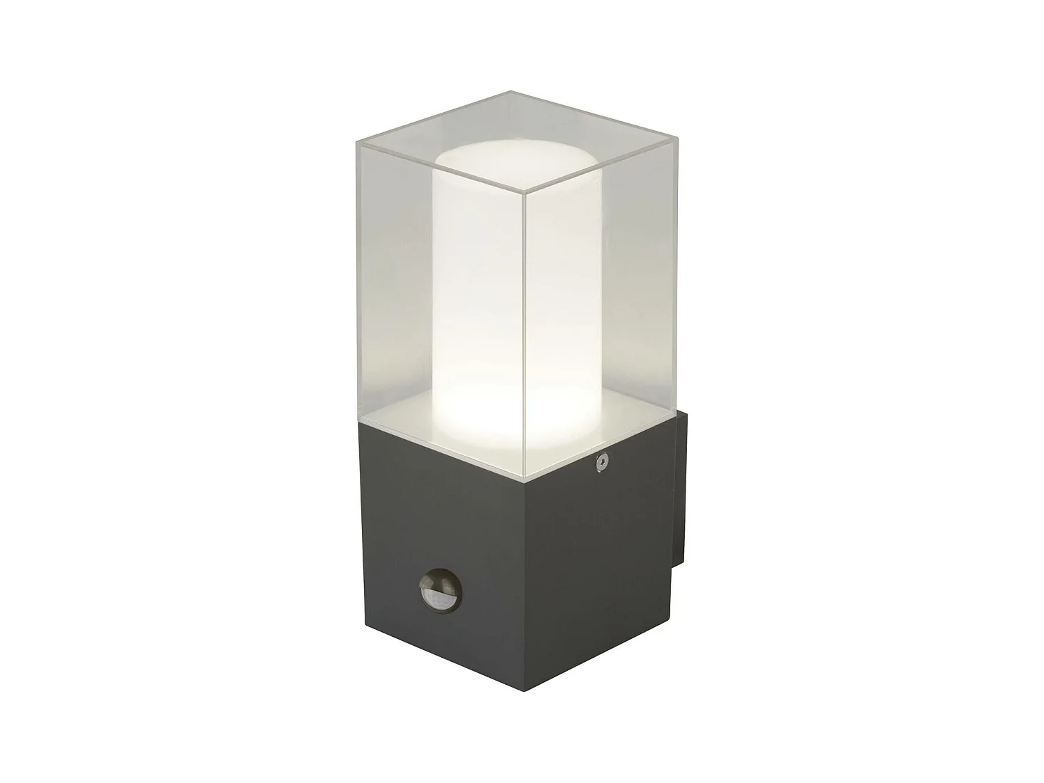 Searchlicht Outdoor - 1 helle Außensensorlampe dunkelgrau, weiß IP44, E27