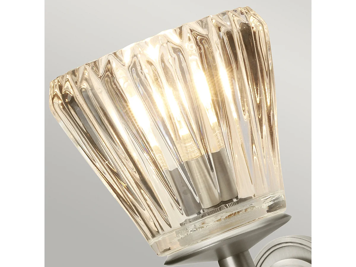 Elstead Agatha 2 ljus inomhus vägglampa Borstad nickel, G9