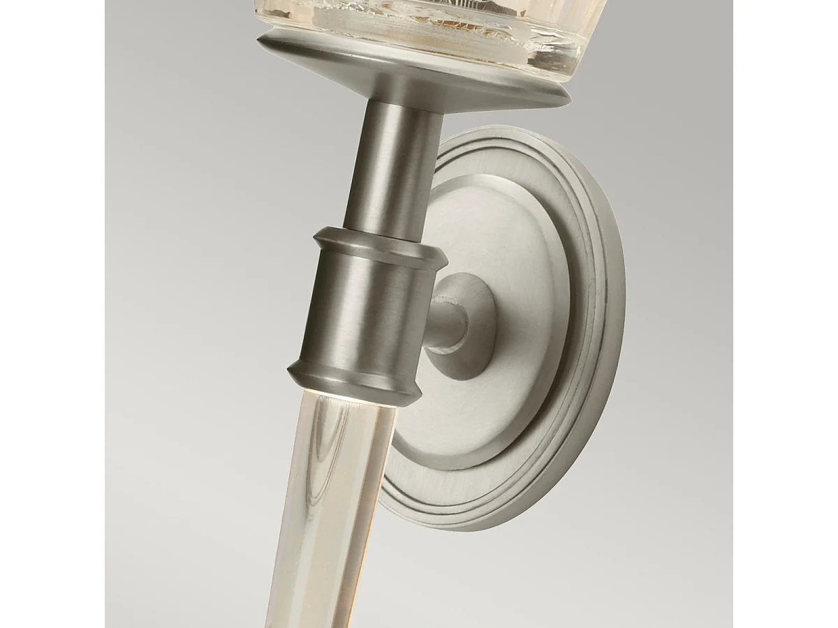 Elstead Agatha 2 ljus inomhus vägglampa Borstad nickel, G9