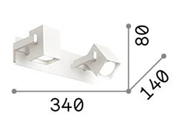 Ideal Lux Mouse - Aplique de pared 2 luces Negro