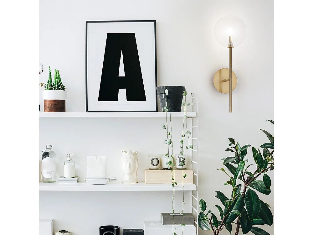 Ideal Lux Equinoxe - 1 luz de pared, latón antiguo