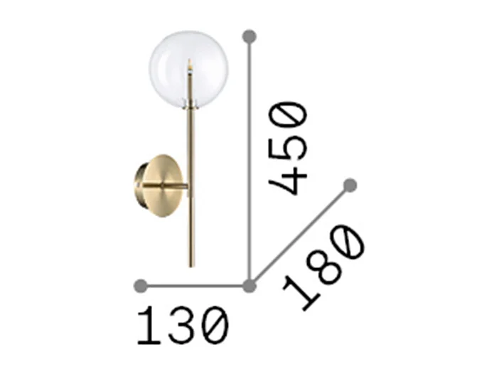 Ideal Lux Equinoxe - 1 luz de pared, latón antiguo