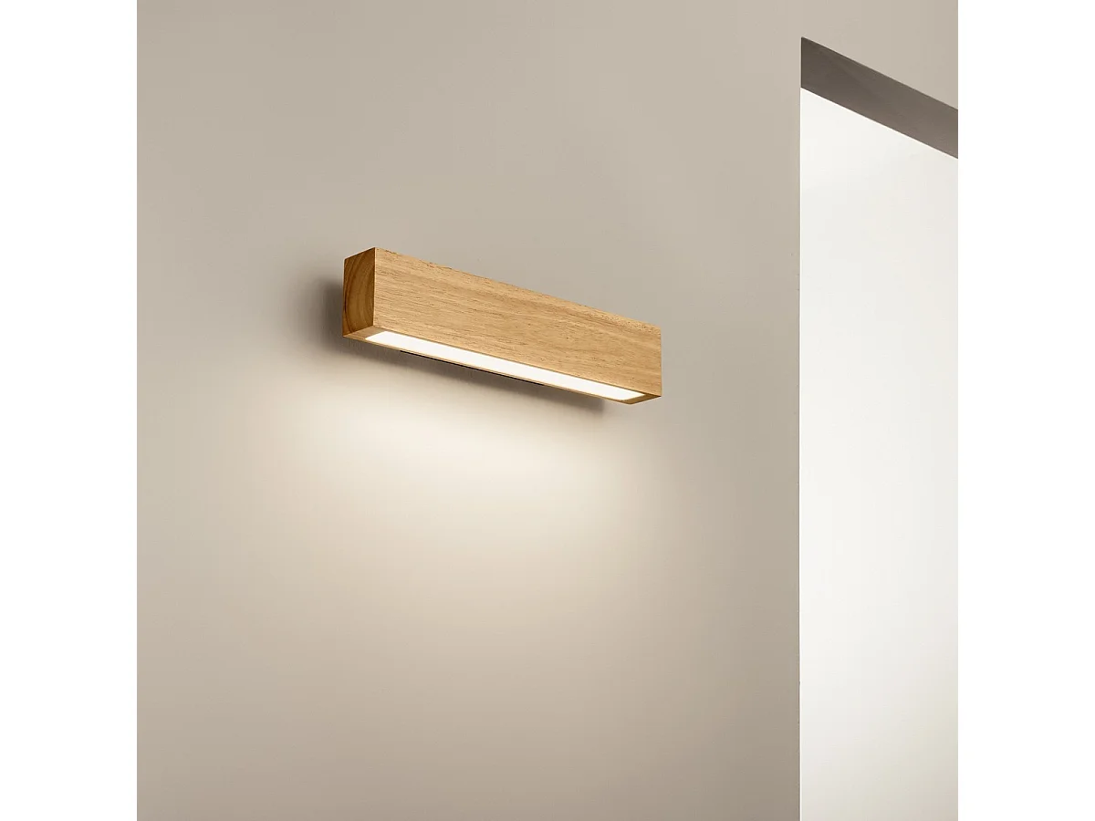 Ideal Lux CRAFT Lampada da parete a LED integrata da 40 cm in legno, 3000K, non dimmerabile