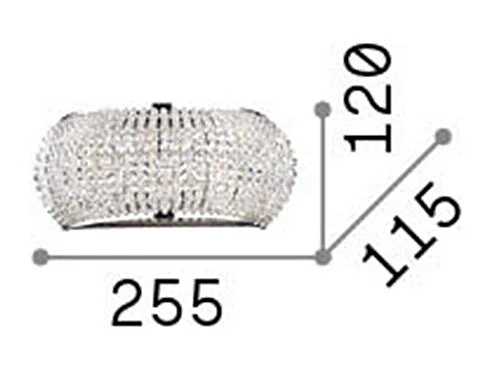 Ideal Lux Pasha' - 3 Licht Wandleuchte Chrom