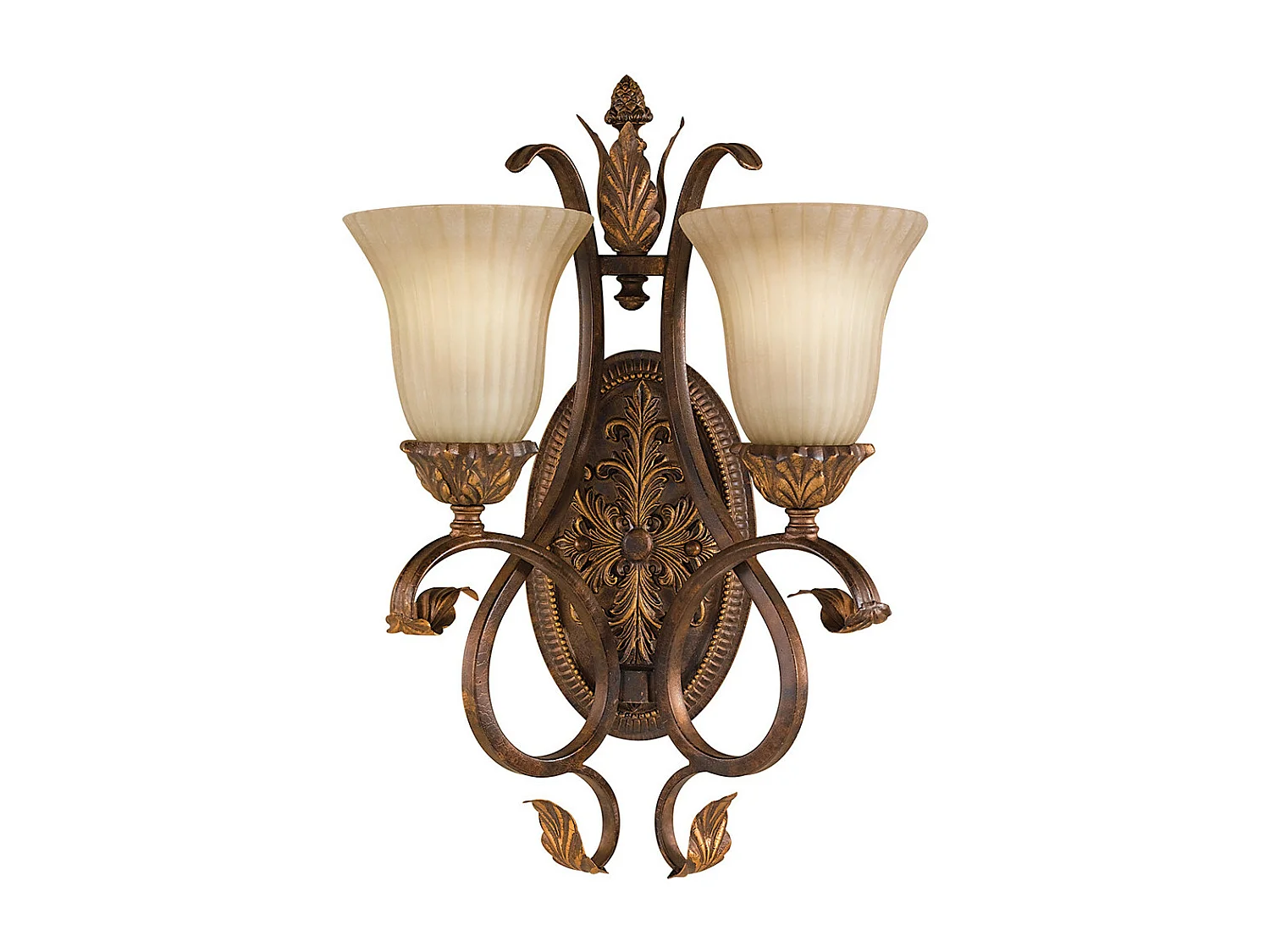 Elstead Sonoma Valley 2 ljus inomhusvägglampa åldrad sköldpaddsskal, E27