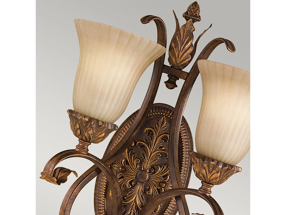 Elstead Sonoma Valley 2 ljus inomhusvägglampa åldrad sköldpaddsskal, E27