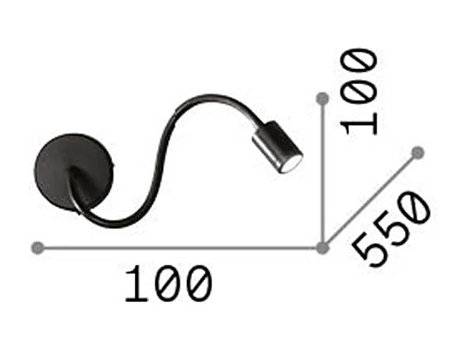 Ideal Lux Focus-1 - LED 1 Licht Leselampen Schwarz