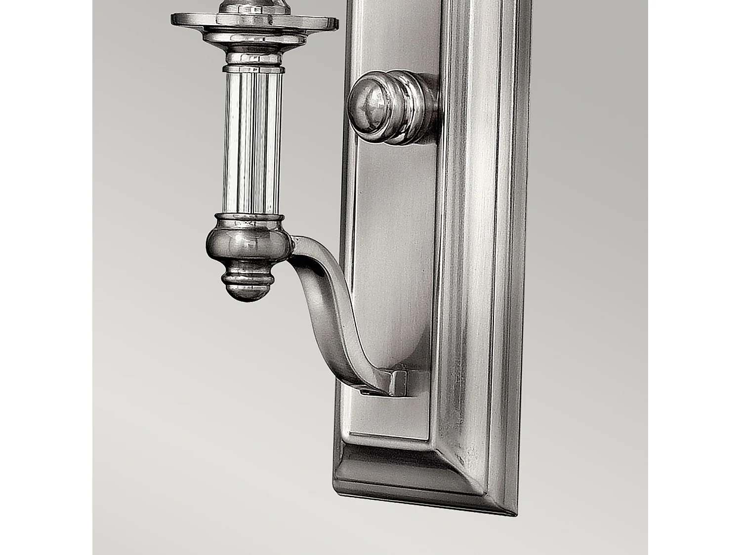 Elstead Sussex Applique murale à 1 ampoule, abat-jour en verre nickel brossé, E14