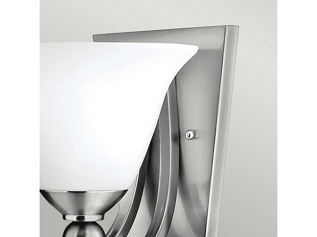 Elstead Bolla - 1 Licht Wand Licht gebürstet Nickel Glasschirm, E27