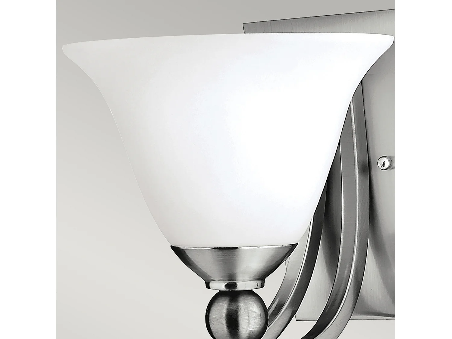 Elstead Bolla - 1 Licht Wand Licht gebürstet Nickel Glasschirm, E27