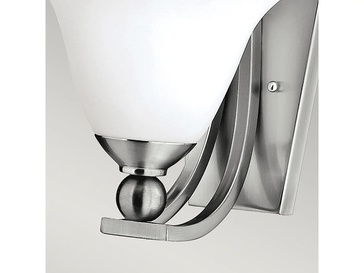 Elstead Bolla - 1 Licht Wand Licht gebürstet Nickel Glasschirm, E27